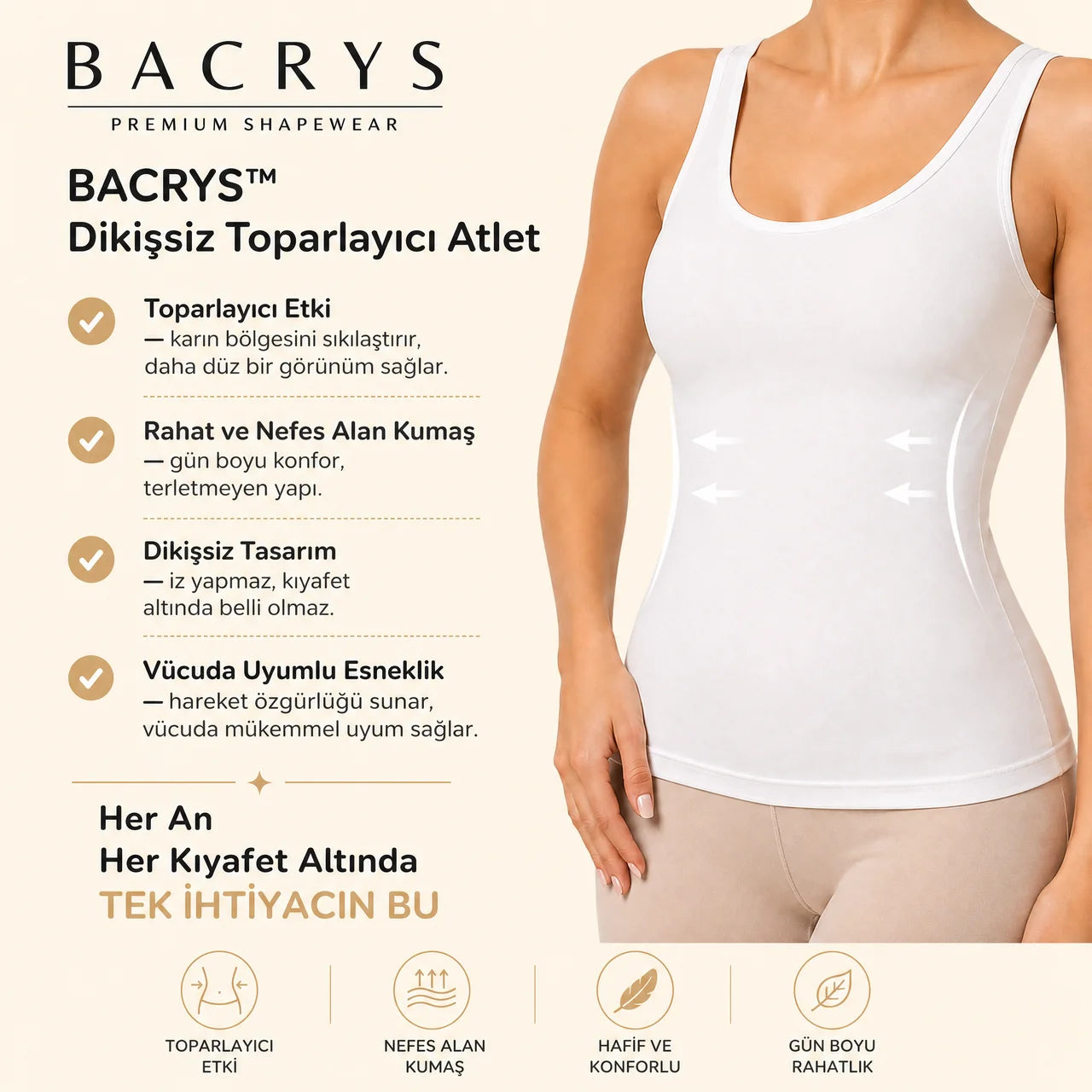 BACRYS® Bambu Toparlayıcı Atlet