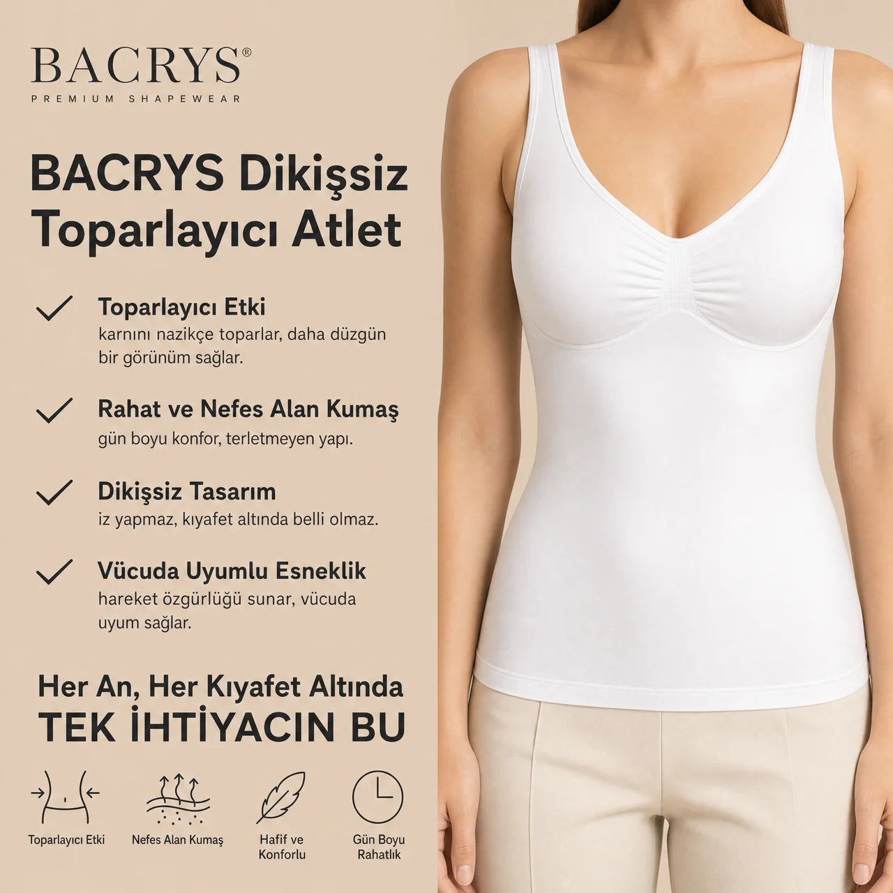 BACRYS® Bambu Toparlayıcı Atlet